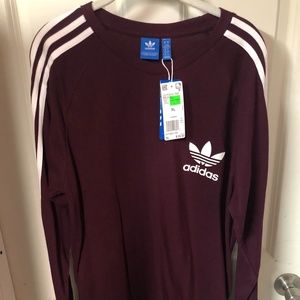 NWT Adidas Burgundy LS